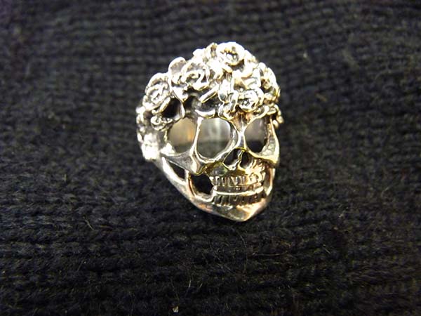 Artisanat mexicain  Bague tÃªte de mort  argent